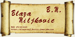 Blaža Miljković vizit kartica